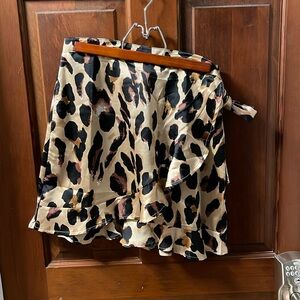 Nasty Gal leopard wrap skirt